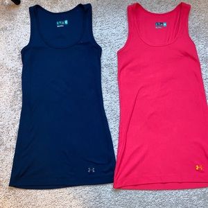Two under Armour fitted Long tank tops